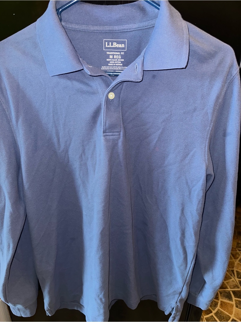 L.L. Bean Men’s Long-Sleeve Polo Shirt - Light Blue